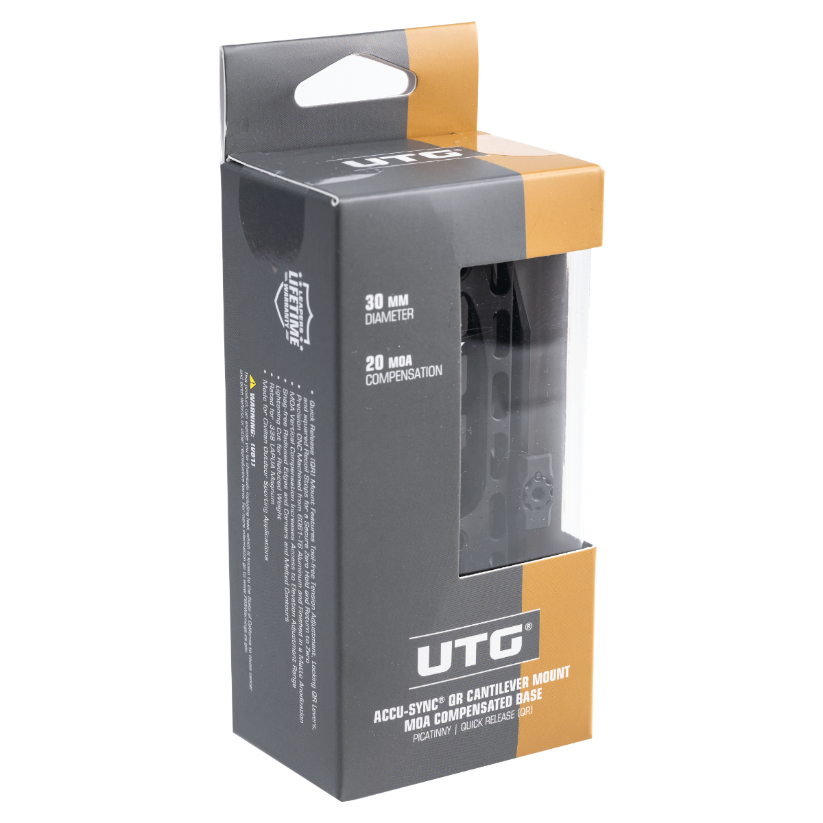 UTG® Accu-Sync® 30mm QR Cantilever Mount, 20 MOA, 70 mm Offset, Picatinny