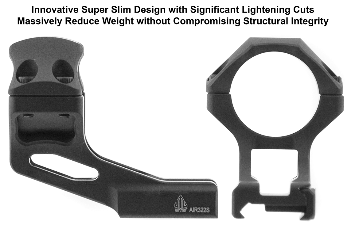 UTG® ACCU-SYNC® 30mm Picatinny Cantilever Scope Rings, 37mm Offset, High Profile, RED