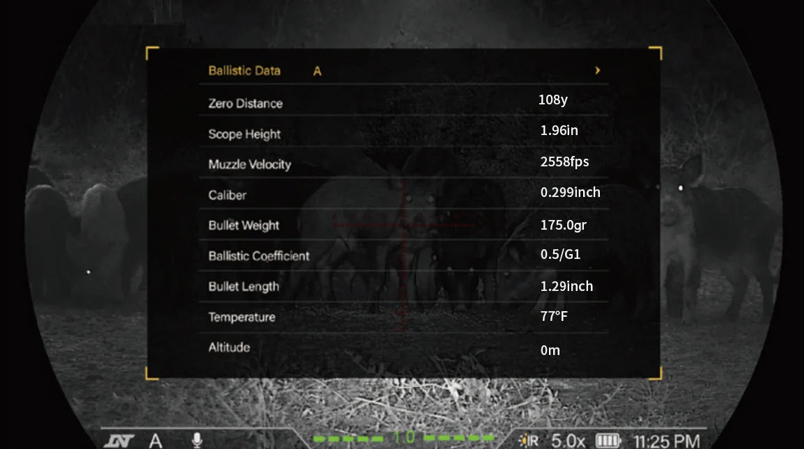 DNT Optics - Zulus V2 3-12x Digital Night Vision Scope with Laser Rangefinder and Ballistic Calculator