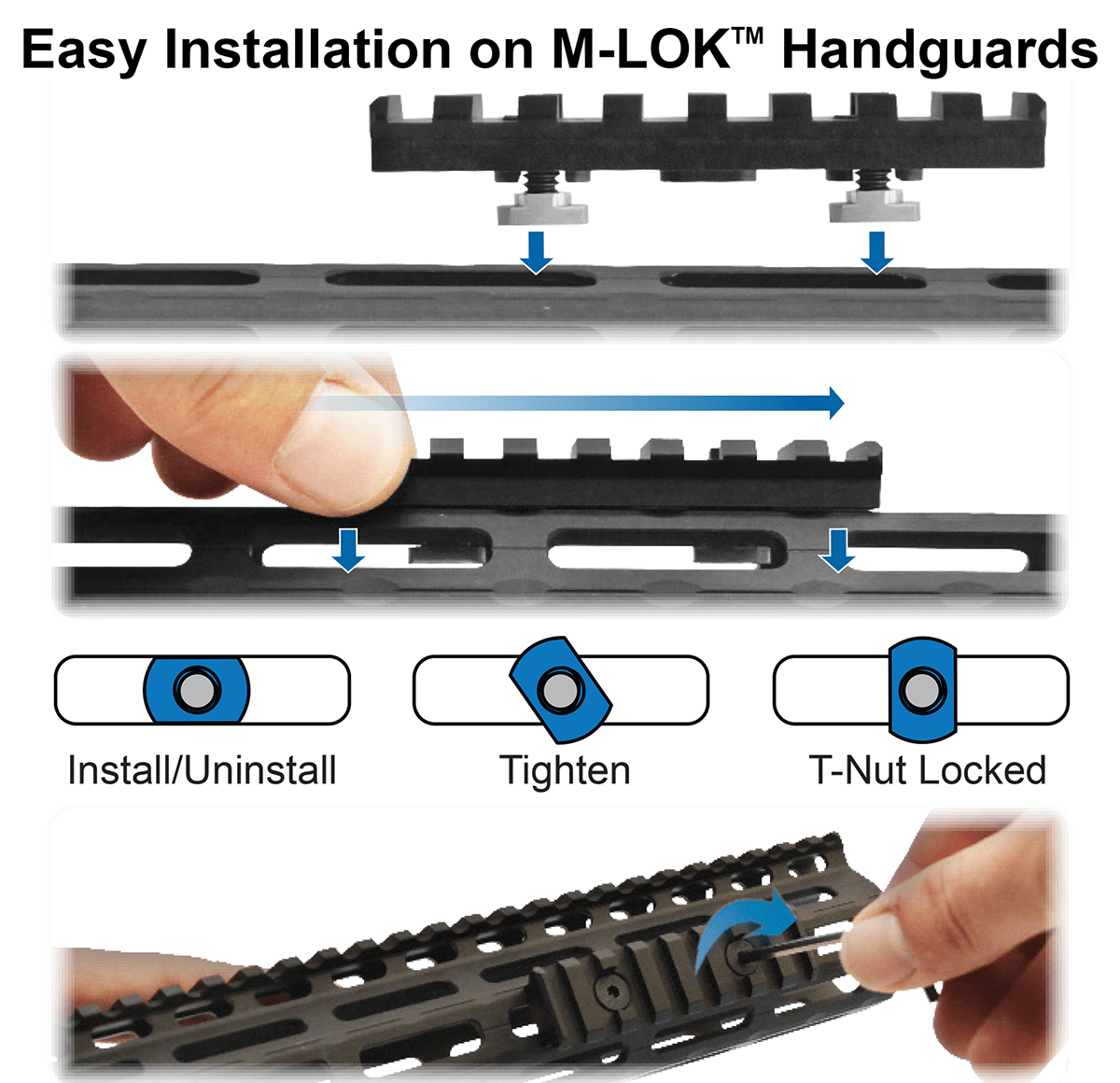 UTG PRO® M-LOK® Rail Section, 4-slot
