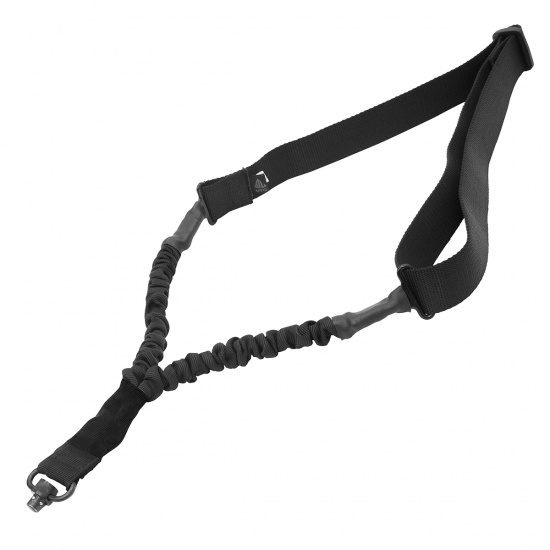 UTG SINGLE POINT BUNGEE SLING WITH QD SLING SWIVEL, BLACK