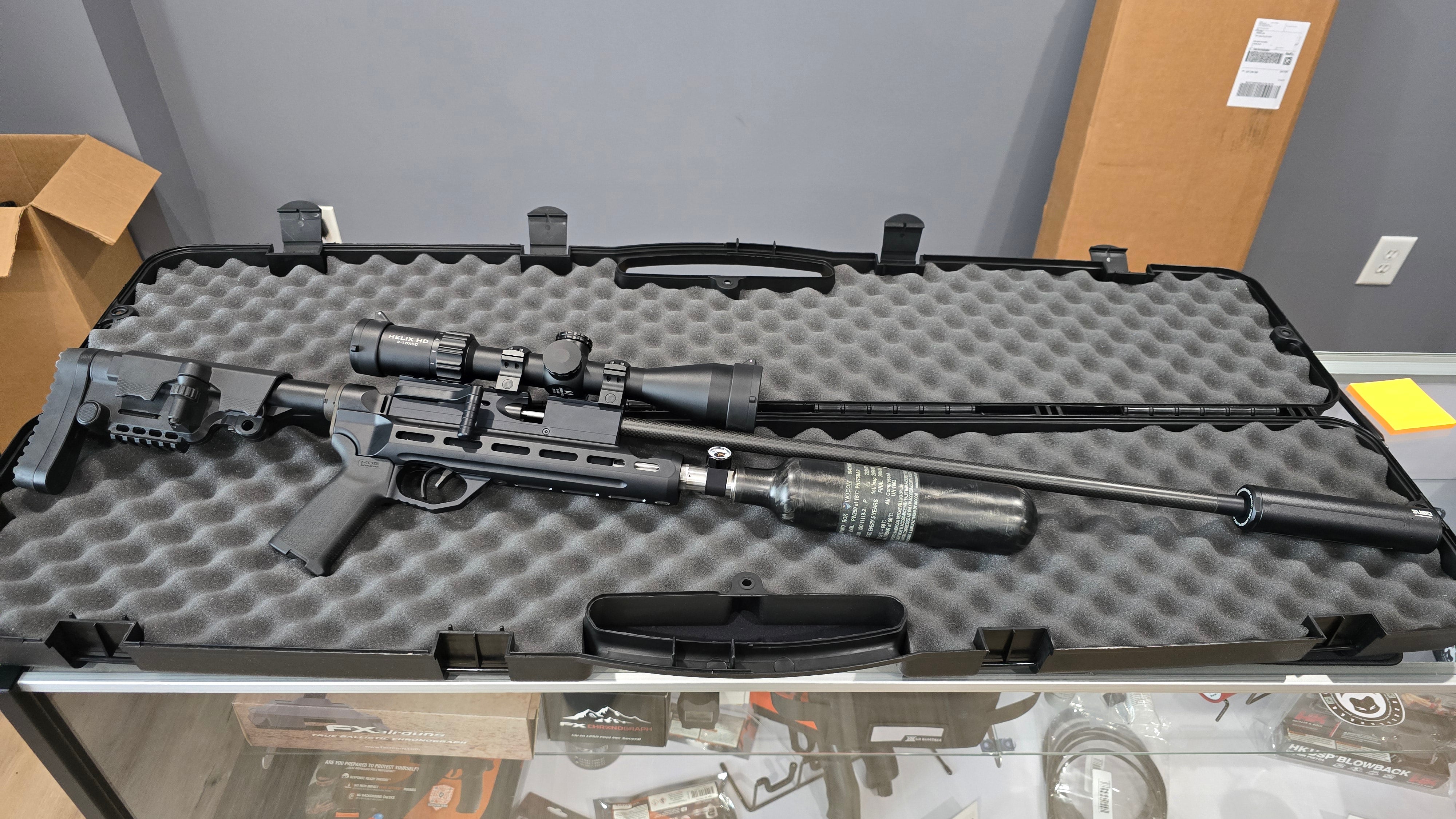 Used RAW HM1000X .22 Cal PCP Air Rifle Package w/ Element Helix HD 2-16x50, DonnyFL Sumo & Plenum Extension