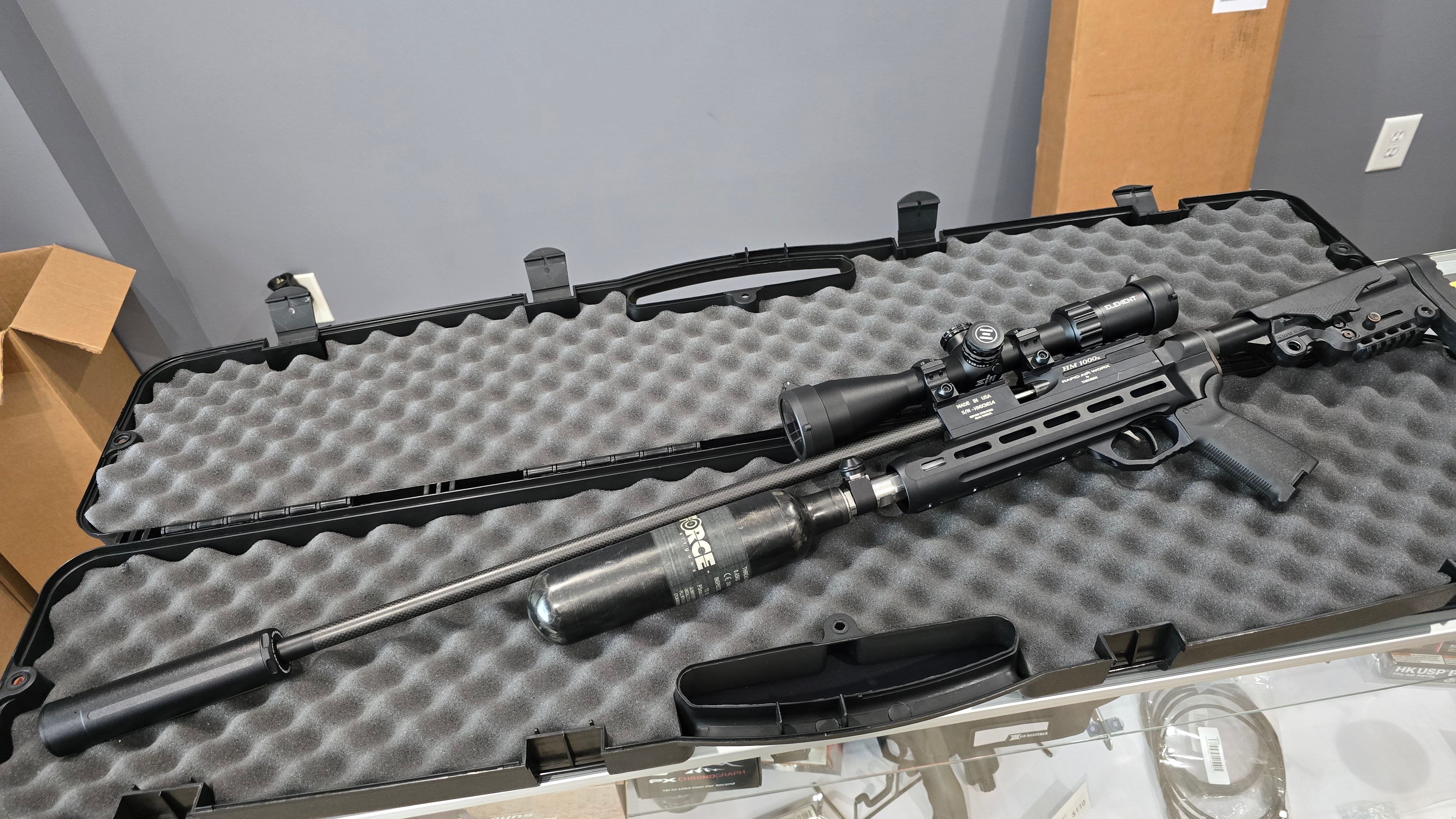Used RAW HM1000X .22 Cal PCP Air Rifle Package w/ Element Helix HD 2-16x50, DonnyFL Sumo & Plenum Extension
