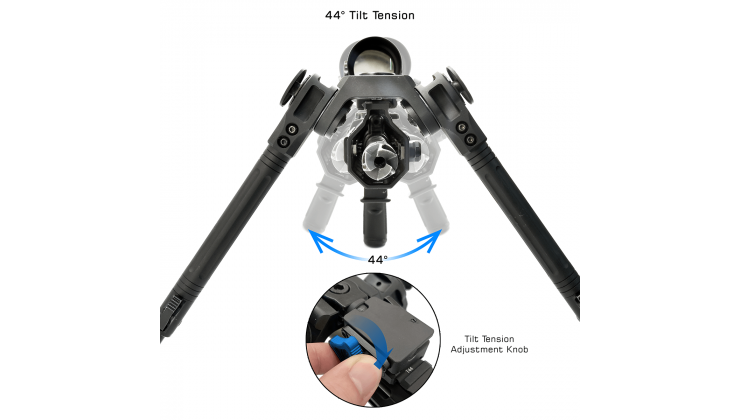 UTG OVER BORE BIPOD, 7"-11" CENTER HEIGHT, PICATINNY