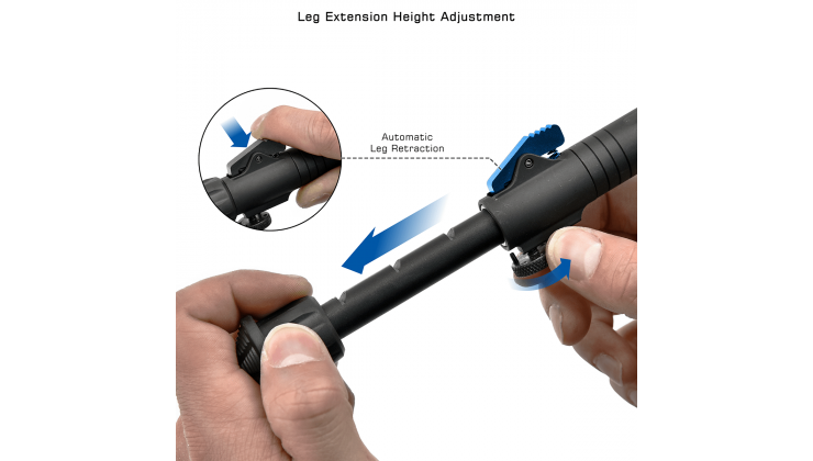 UTG OVER BORE BIPOD, 7"-11" CENTER HEIGHT, PICATINNY